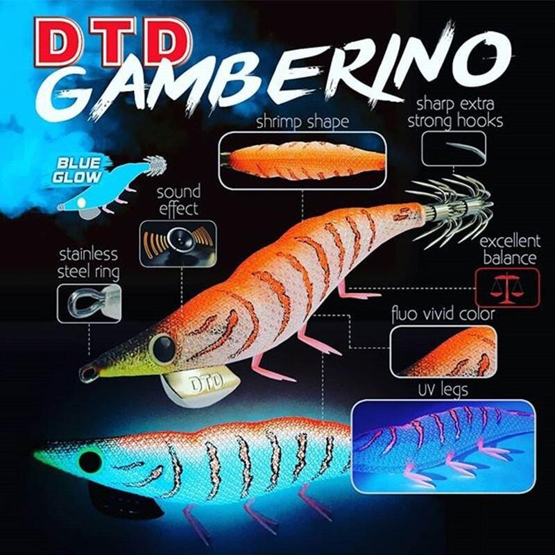 Squid Eging DTD GAMBERINO|COLOR ORANGE|EGI 3.0|BODY BLUE LUMINOUS 3/3