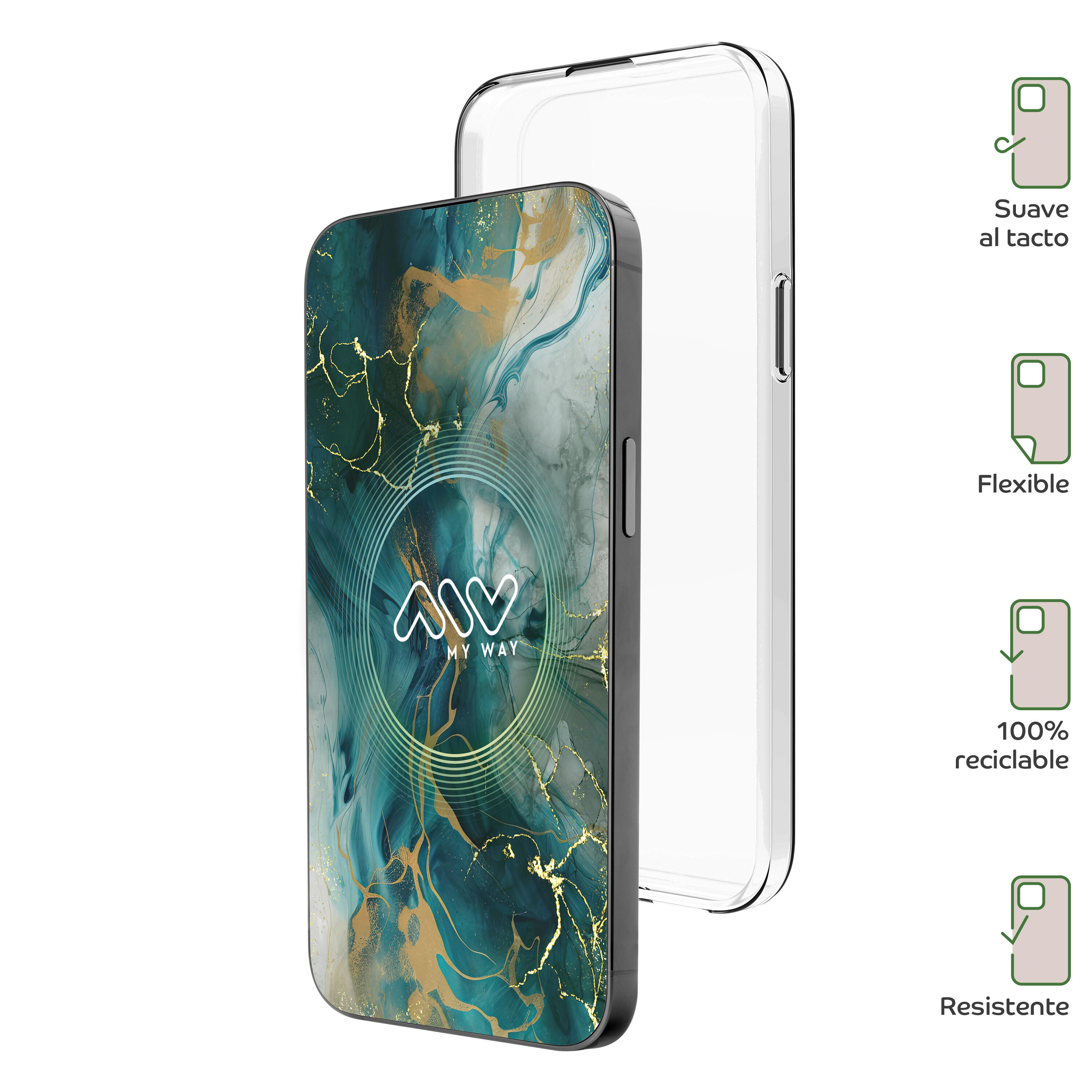 myway funda compatible con Apple iPhone 16 transparente 2/4