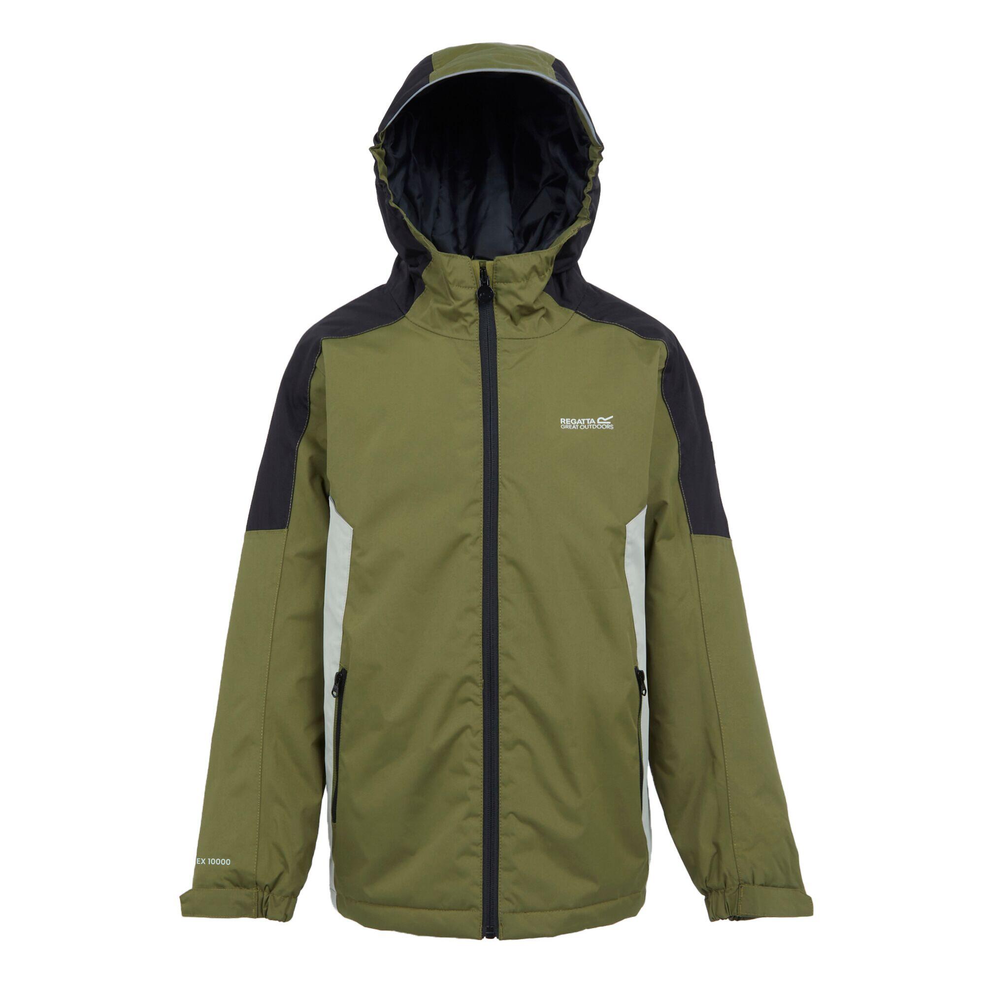 REGATTA Giacca Impermeabile Bambini Regatta Hurdle V Verde Nefrite Nero