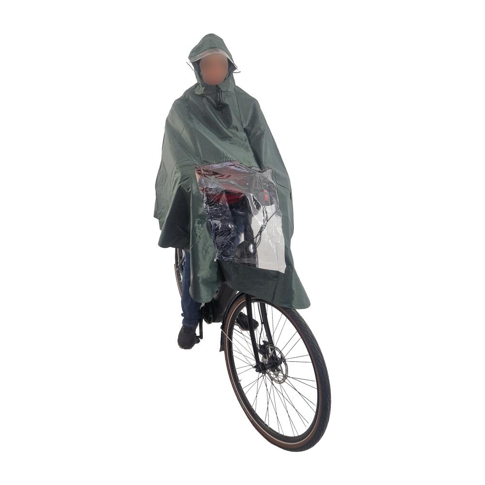 Hooodie - Hooodie Poncho Deluxe - Siège Vélo Enfant - Vert - Taille Unique - Decathlon