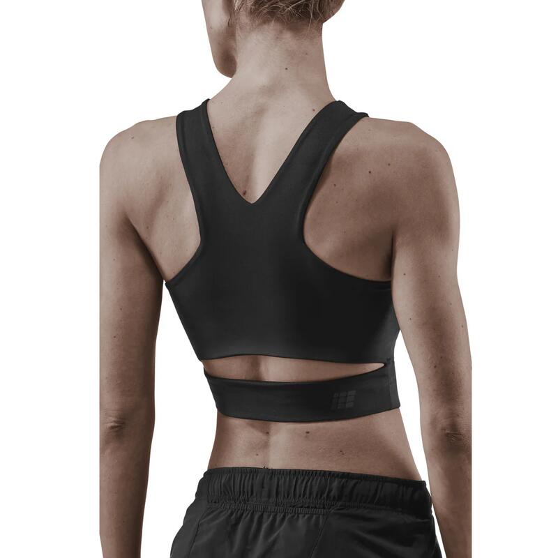 Bustiera tehnica - training shirt crop top W - negru