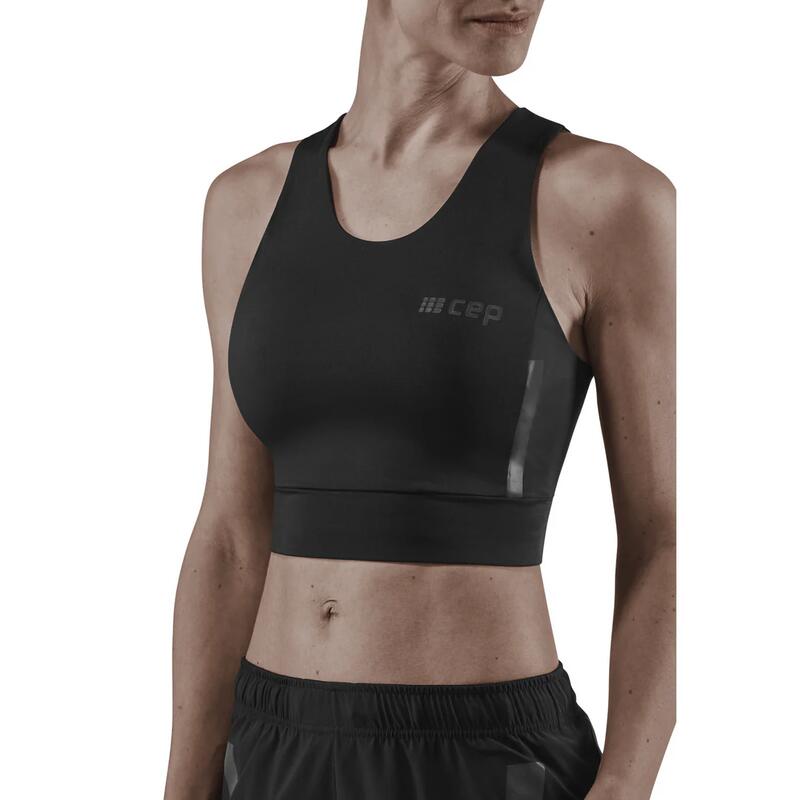 Bustiera tehnica - training shirt crop top W - negru