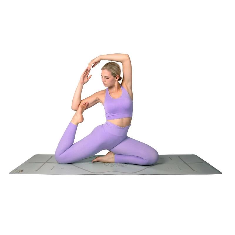 Tappetino yoga Trendy in gomma naturale grigio. 2/3