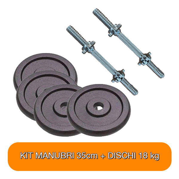 NO BRAND Kit Manubri Pesi 35 cm + 18 kg diametro 25 mm