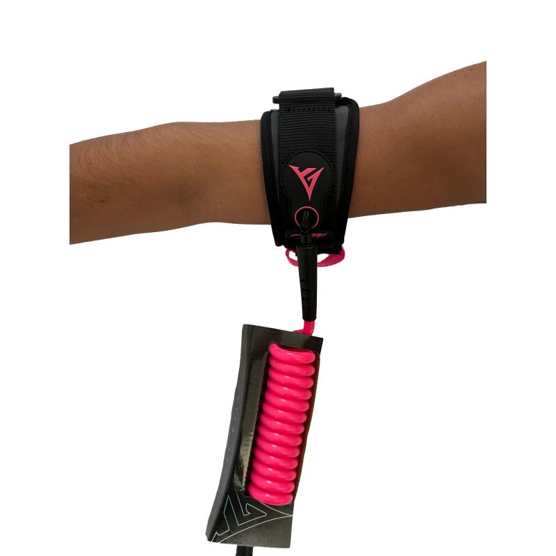 Leash de bodyboard GT Ultra-Resistente para Bicep de 9mm em Rosa/Preto