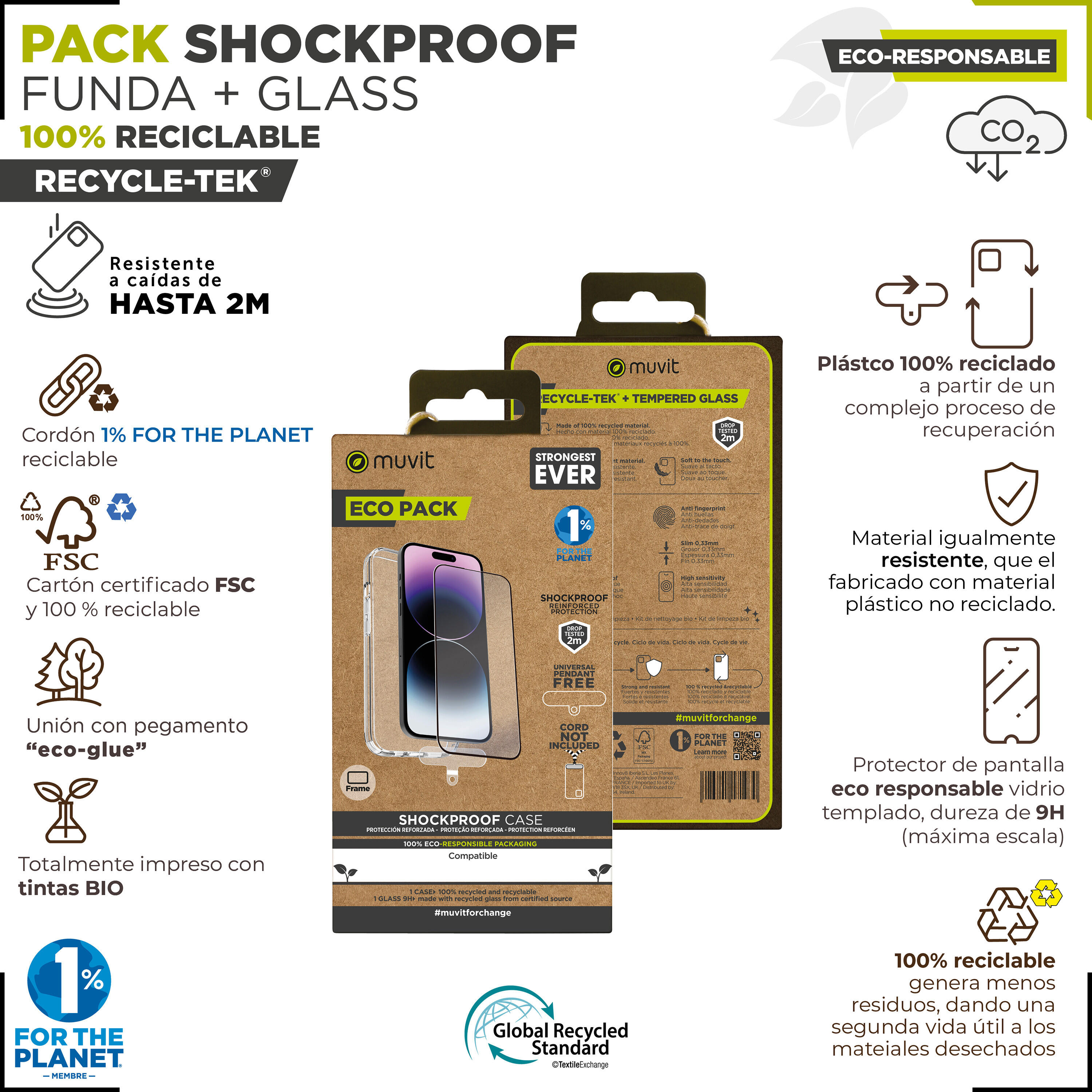 Funda shockproof 2M Apple iPhone 15 Pro Max + protector de pantalla 2/4
