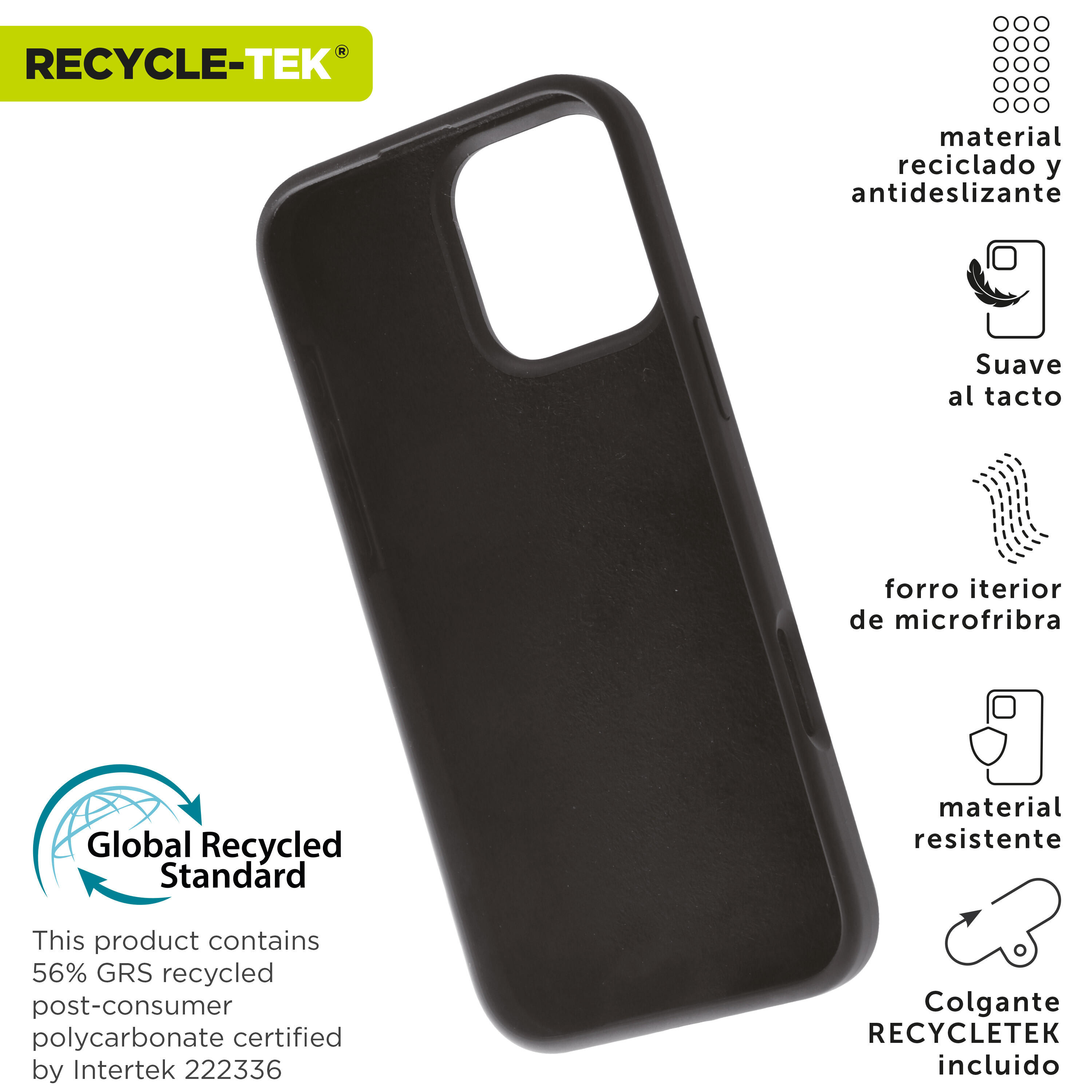 Funda recycletek Liquid Silicone compatible con Apple iPhone 16 Pro Max negra 2/4