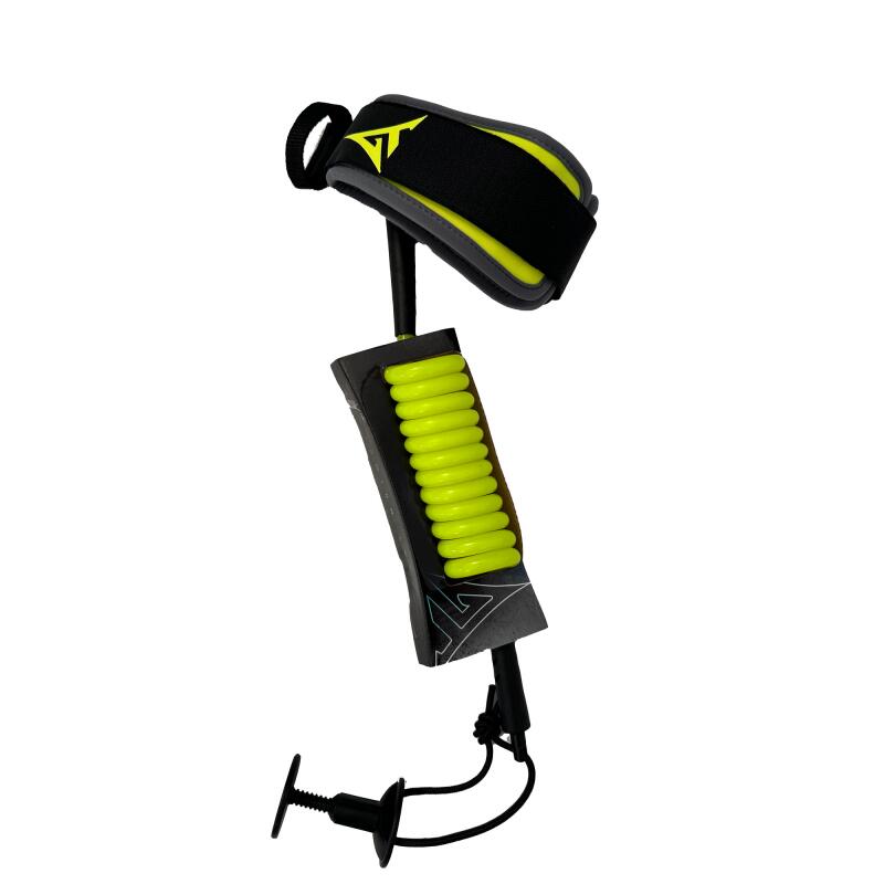 GT BOARDS Leash voor bodyboard GT ultra-resistent voor biceps van 9 mm in neon geel/grijs