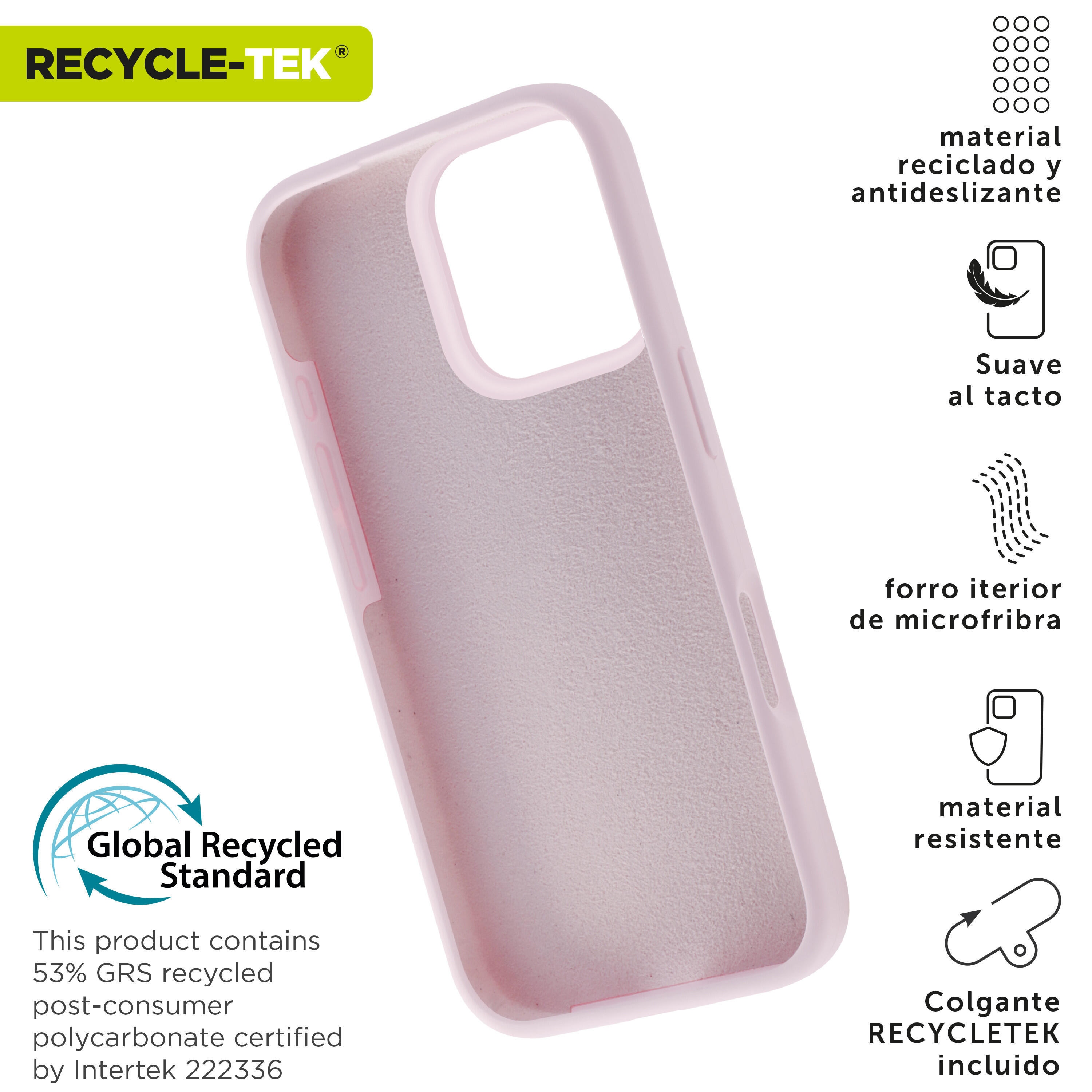 Funda recycletek Liquid Silicone compatible con Apple iPhone 16 Pro rosa 2/4