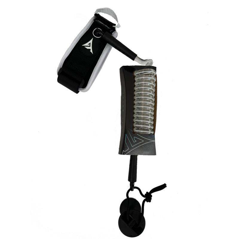 GT BOARDS Leash voor bodyboard GT ultra-resistent voor biceps van 9 mm in transparant/wit