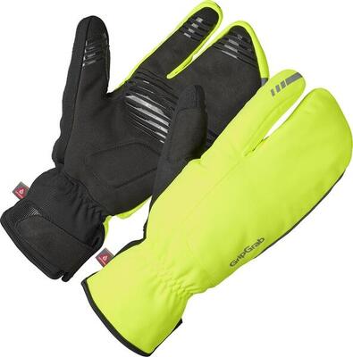 Fietshandschoenen windproof unisex maat s - nordic 2 lobster yellow hi-vis