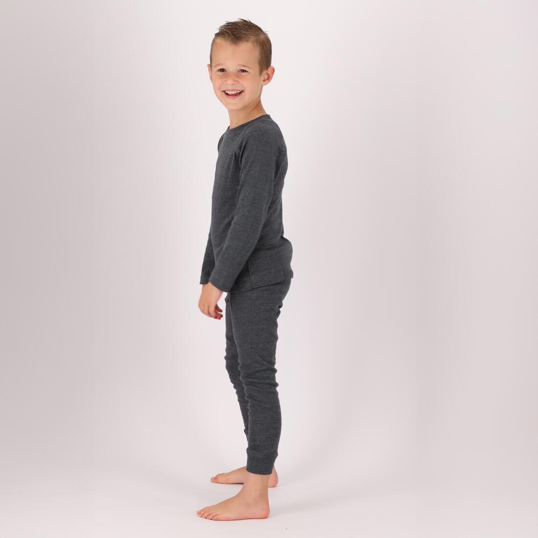 Pantalon/chemise thermique enfants - Ensemble - Unisexe - Anthracite - 2x 2/7
