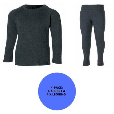 Thermohose/-shirt Kinder - Set - Unisex - Anthrazit - 4x
