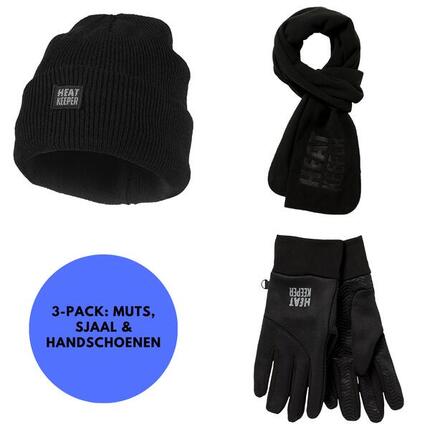 Ensemble thermique homme (bonnet gants écharpe) noir