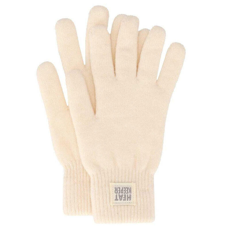 Thermo set Dames handschoenen/muts - Off White - Onesize