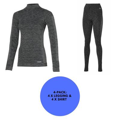 Heatkeeper - premium thermobroek/shirt dames - set - zwart - 4 x broek/shirt