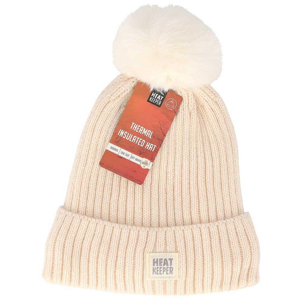 Thermo set Dames handschoenen/muts Off White One Size 5/6