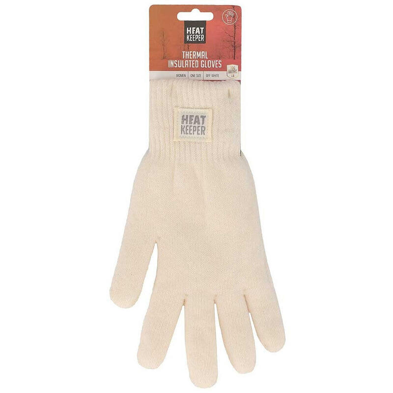 Thermo set Dames handschoenen/muts - Off White - Onesize