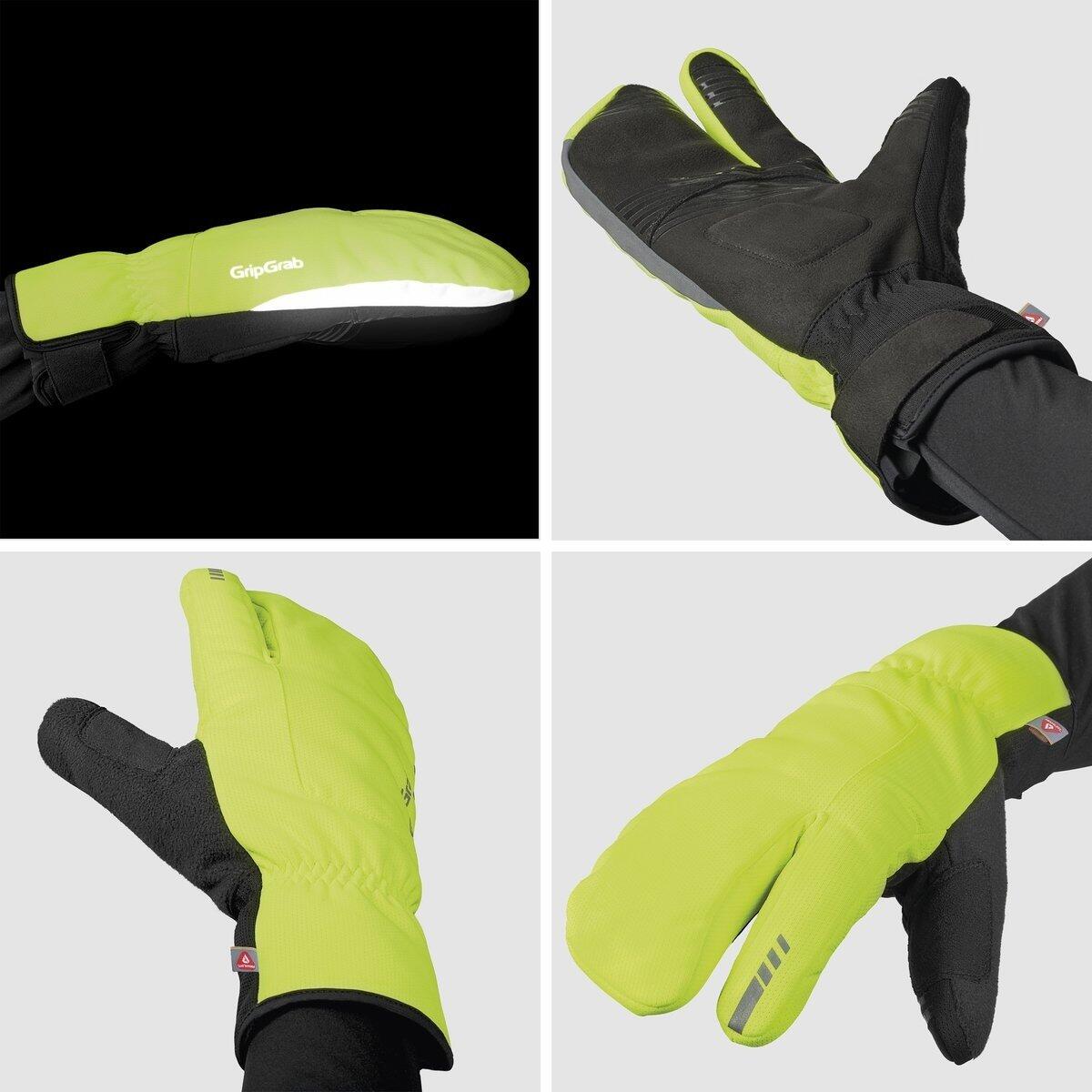 Fietshandschoenen Windproof Unisex Maat M - Nordic 2 Lobster Yellow Hi-Vis 2/6