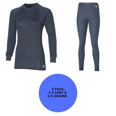 Thermobroek/shirt dames - set antraciet - 2 x broek/shirt - 2-pack