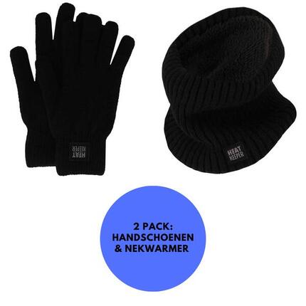 Thermo-Set Damen – Handschuhe/Halswärmer – Schwarz – Einheitsgröße