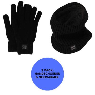 Thermo set dames - handschoenen/nekwarmers - zwart - onesize