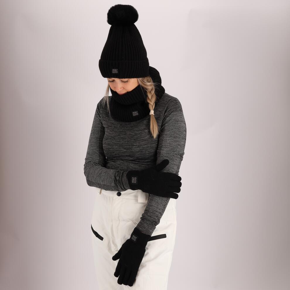 Thermo set Dames - Handschoenen/Nekwarmers - Zwart - Onesize 2/4