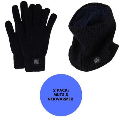 Thermo set dames - handschoenen/nekwarmers - navy - onesize