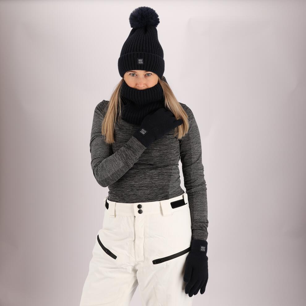 Thermoset dames - Handschoenen/Muts/Nekwarmer - Navy - Onesize 2/5