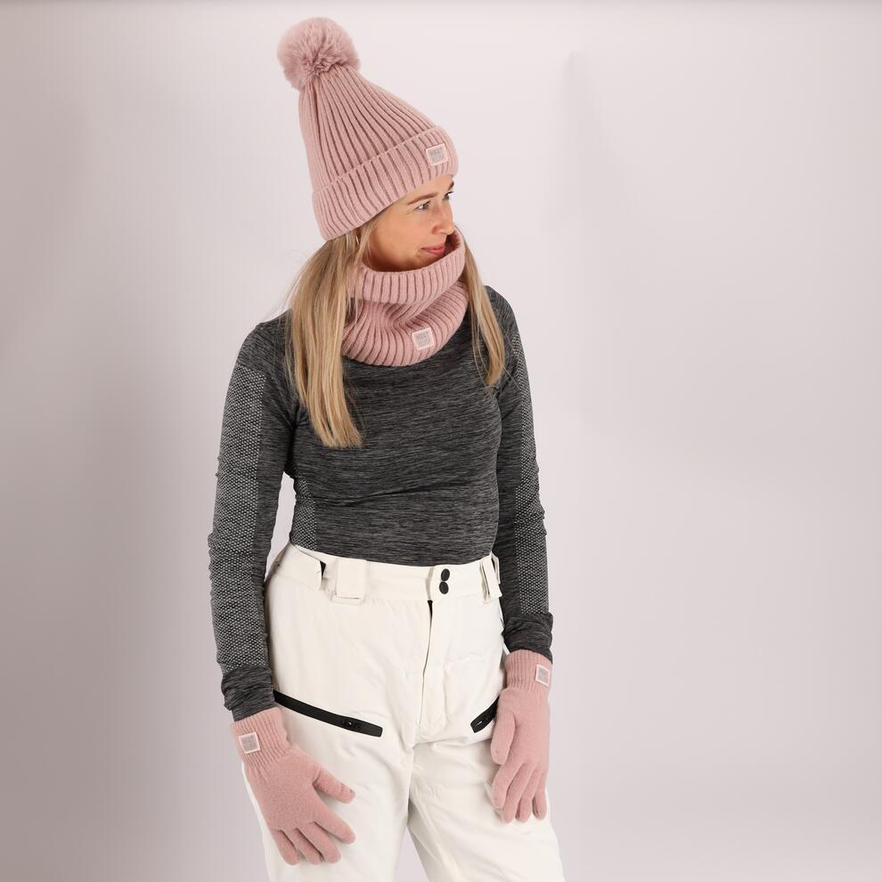Thermo set Dames Handschoenen/Nekwarmers Roze One Size 2/4