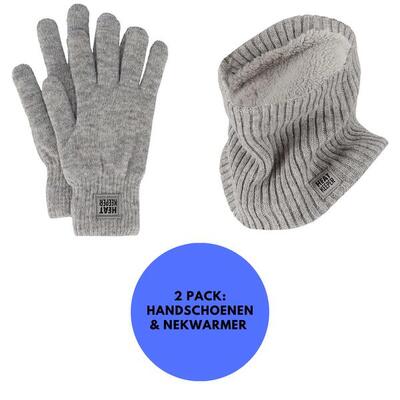 Thermo set dames - handschoenen/nekwarmers - grijs - onesize