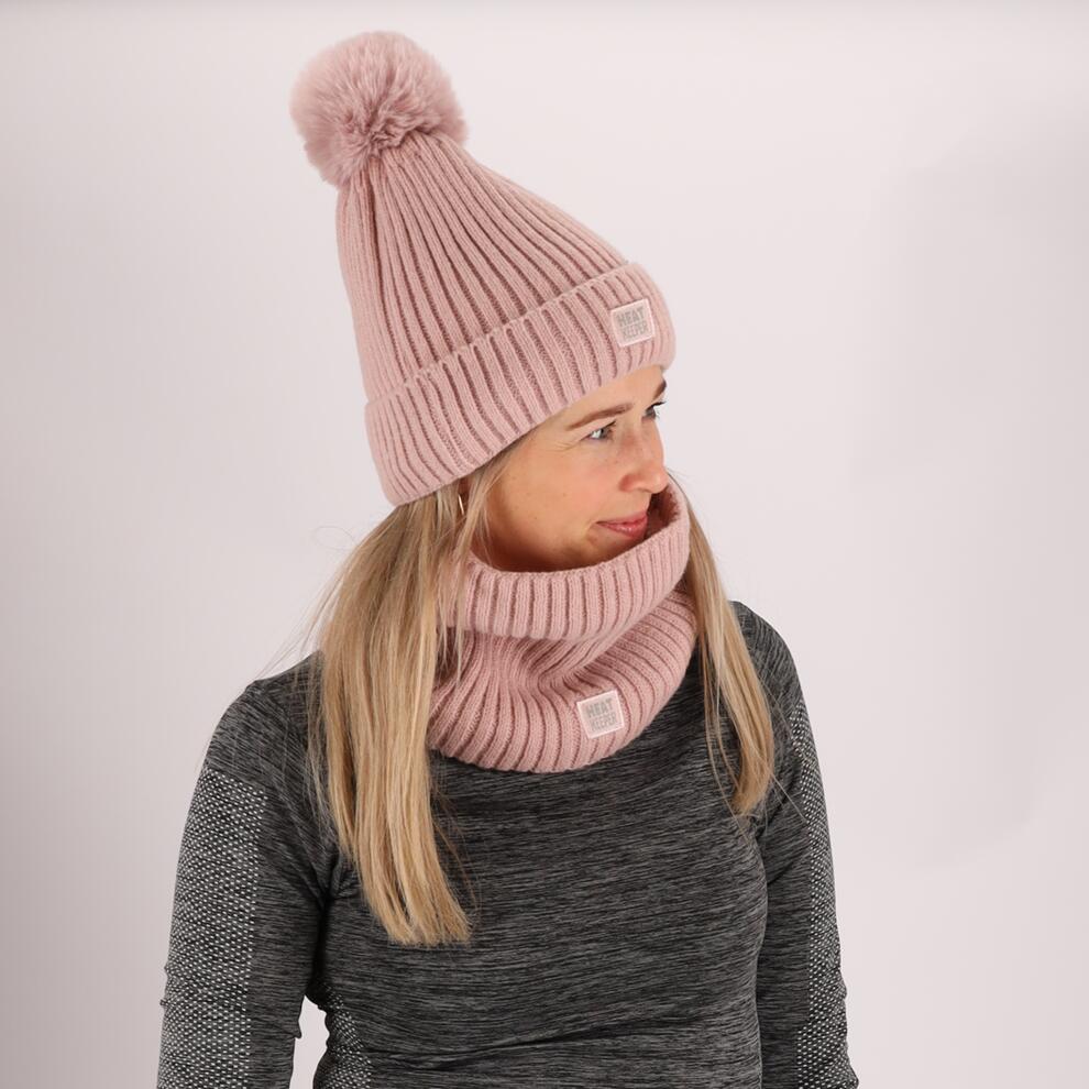 Thermo-Set Damen – Mütze/Halswärmer – Rosa – Einheitsgröße 2/6