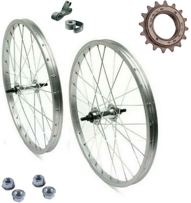 MADICKS COPPIA RUOTA / CERCHIO ANTERIORE + POSTERIORE 20 X 1.75 BICI + PIGNONE 16 DENTI