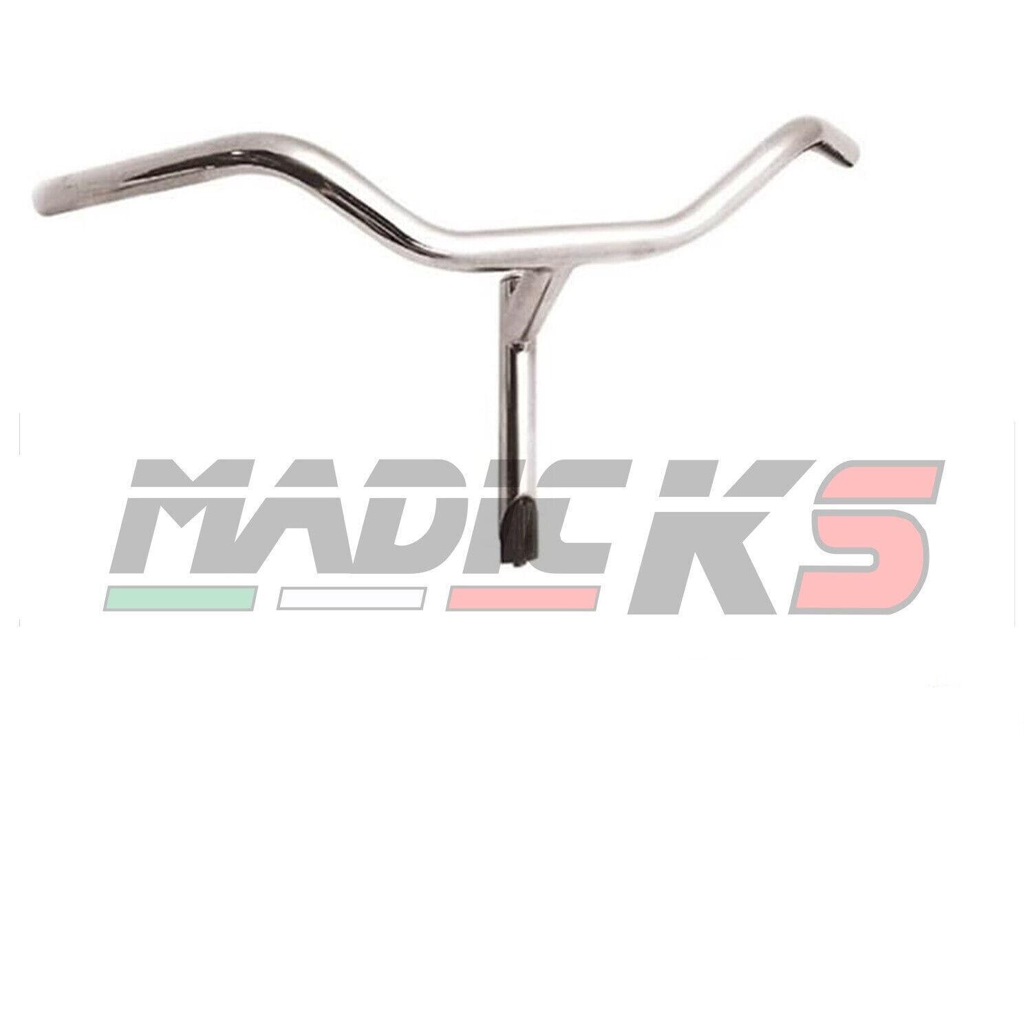 MADICKS MANUBRIO CROMATO IN ACCIAO 22,2 MM PER BICI OLANDA BICICLETTA DA PASSEGGIO CITY