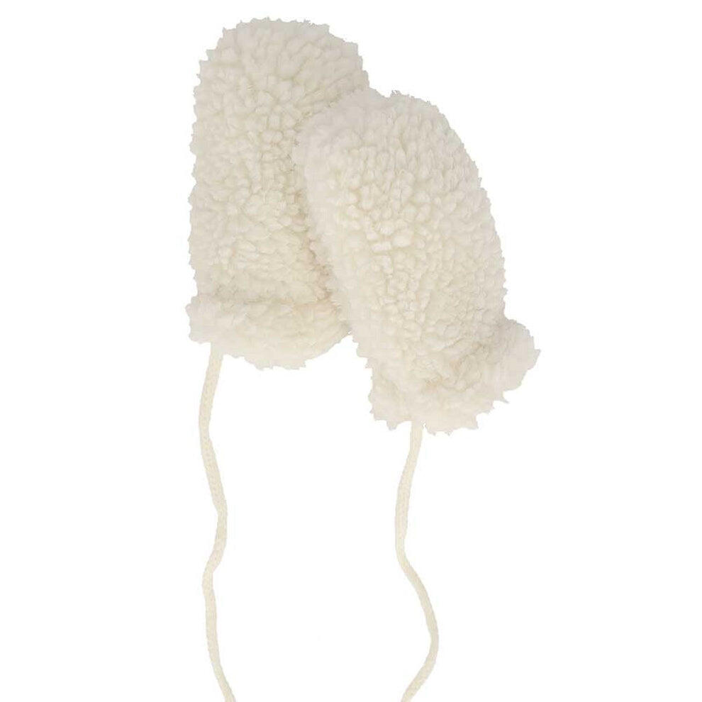 Baby Winterset Handschoenen/Sjaal/Muts Teddy Wol 6-12 Maanden Offwhite 4/4