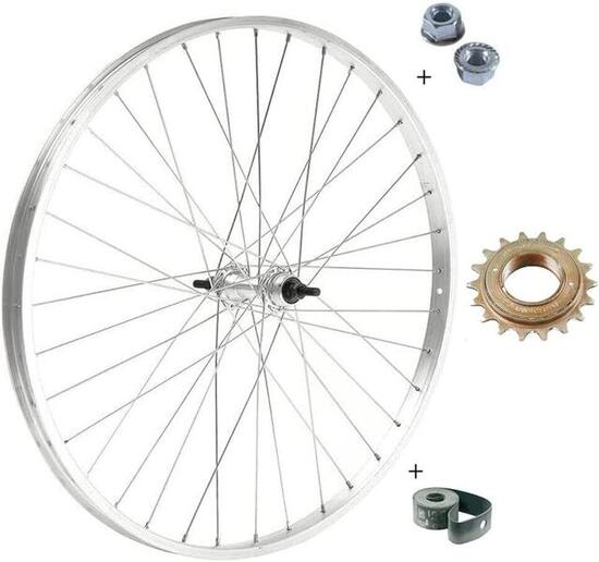 Ruota Posteriore Bici 28 X 1.75 1v + Ruota Libera 18 Denti Dadi E Flap Biciclet