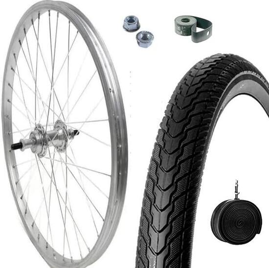 Cerchio Ruota Completa Posteriore 26" X 1.75 + Copertone + Camera Bici City Bike