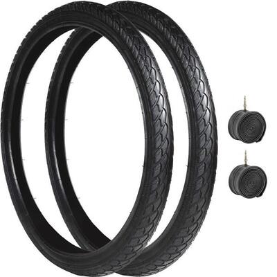 COPPIA COPERTONE 26 X 1.75 + CAMERE NERO PER BICI 26" BICICLETTA PNEUMATICO