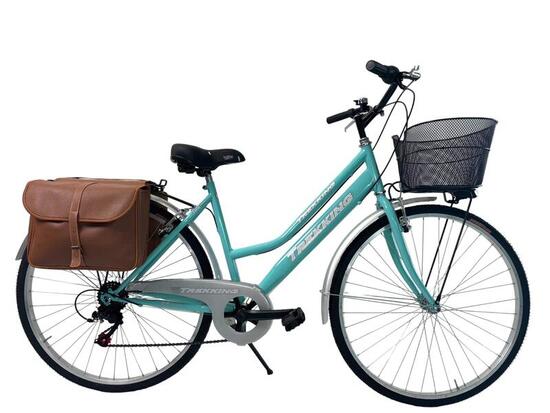Bicicletta Donna Passeggio Misura 28 Città Tiffany Con Cambio Cestino E Borse