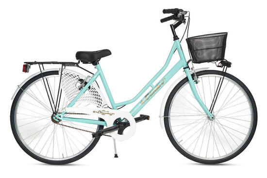 Bicicletta Donna Passeggio Misura 26 Bici Da Città Vintage Con Cestino Turchese