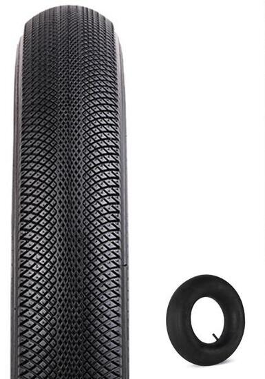 Copertone + Camera D'Aria Fat Bike 20×4.0 Antiforatura Nero Stradale Bici E-Bike