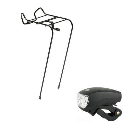 Kit Fanalino Luce Anteriore + Portapacchi Portacesto Anteriore 26-Bici Olanda-