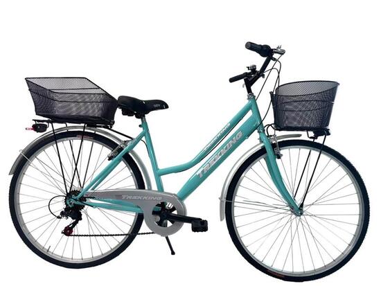 Bicicletta Donna Passeggio Misura 28 Bici Da Città Tiffany Con Cambio 2 Cestini