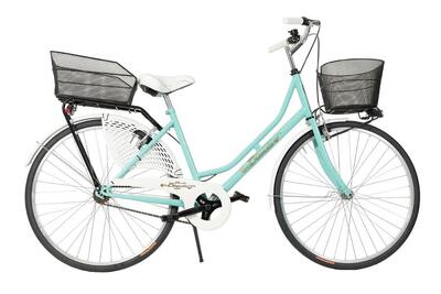 Bicicletta Donna Da Passeggio Misura 26 Bici Città Vintage Con 2 Cestini Turches