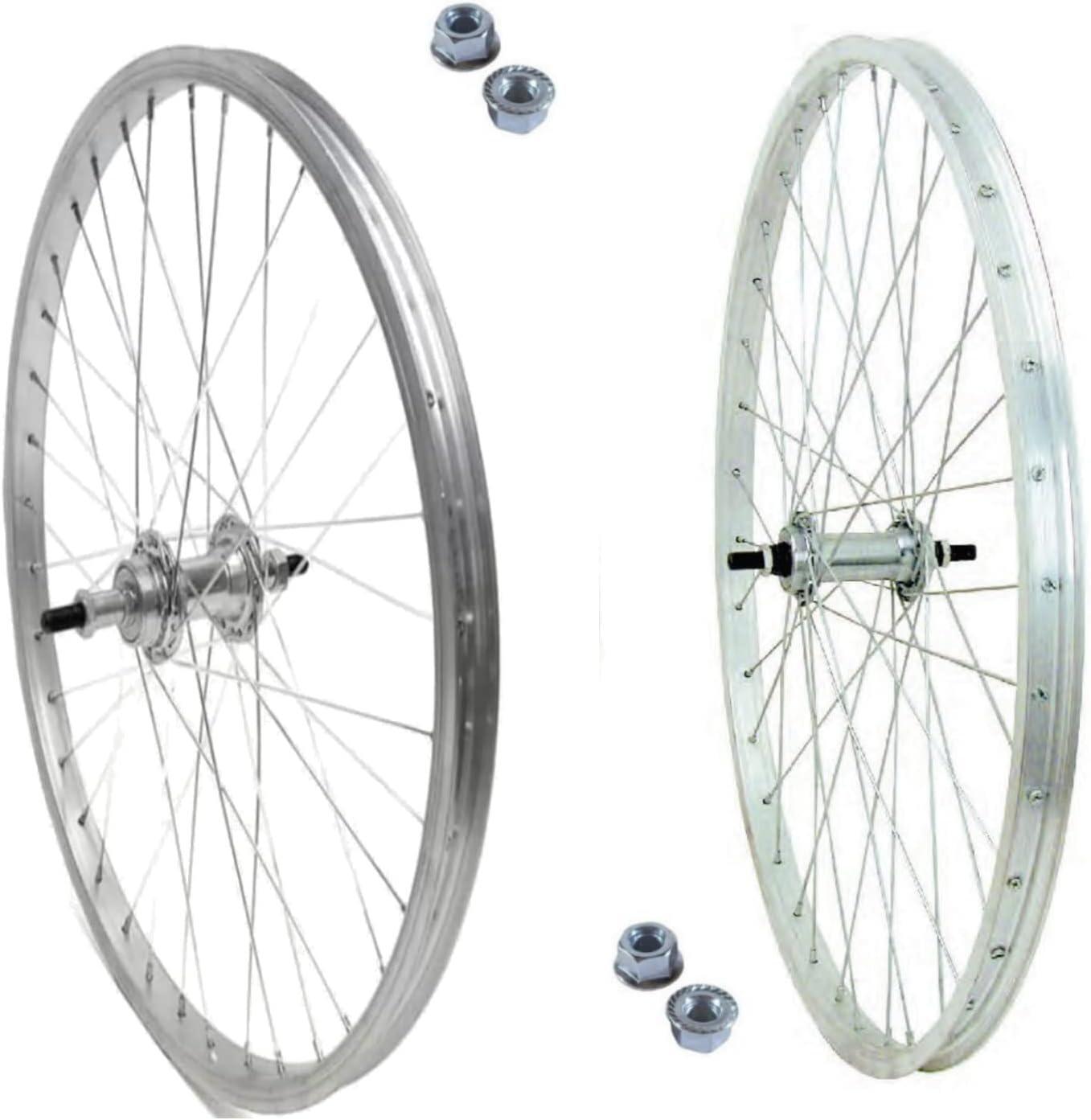 MADICKS CERCHIO RUOTA ANTERIORE E POSTERIORE + DADI E FLAP- BICICLETTA 28x1.75 CITY BIKE