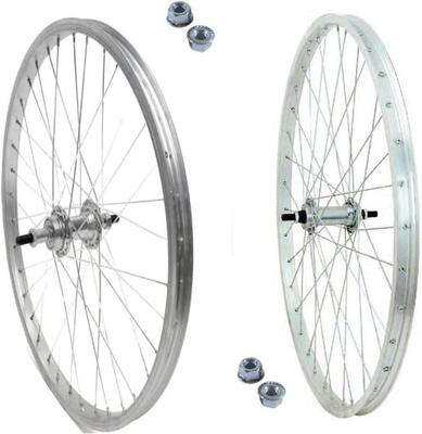 Cerchio Ruota Anteriore E Posteriore + Dadi E Flap Bicicletta 28x1.75 6 o 7 V Ci
