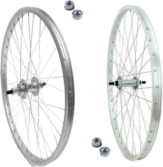 Cerchio Ruota Anteriore E Posteriore + Dadi E Flap Bicicletta 28x1.75 6 o 7 V Ci