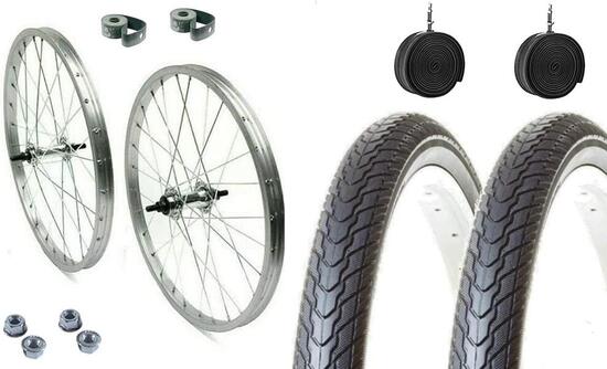 Coppia Cerchi Complete Anteriore + Posteriore 20 X 1.75 + Copertoni + Camere Bic