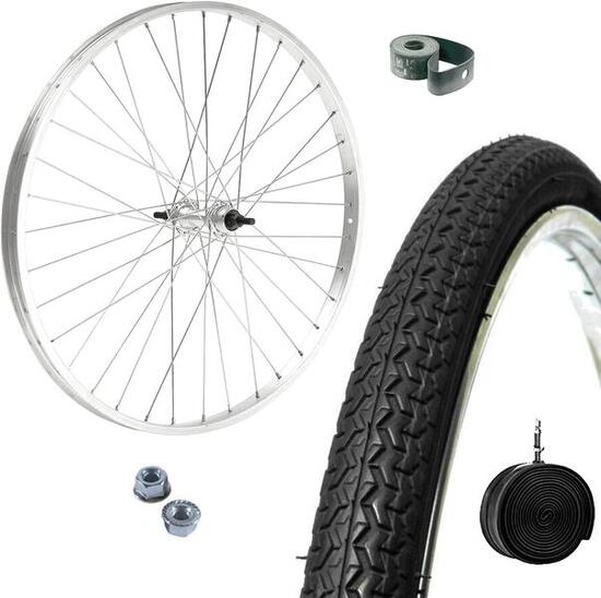Cerchio Ruota Completa Anteriore 26" X 1.75 + Copertone + Camera Bici City Bike