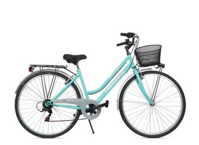 Bicicletta Donna Passeggio Misura 28 Bici da città con Cambio e Cestino Tiffany